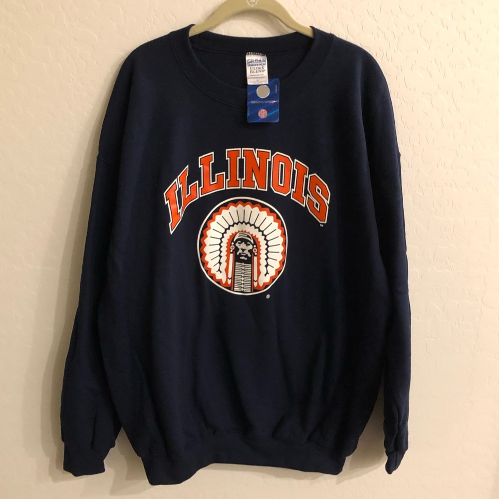 NWT Univ. of Illinois Chief Illinwek Sweatshirt XL